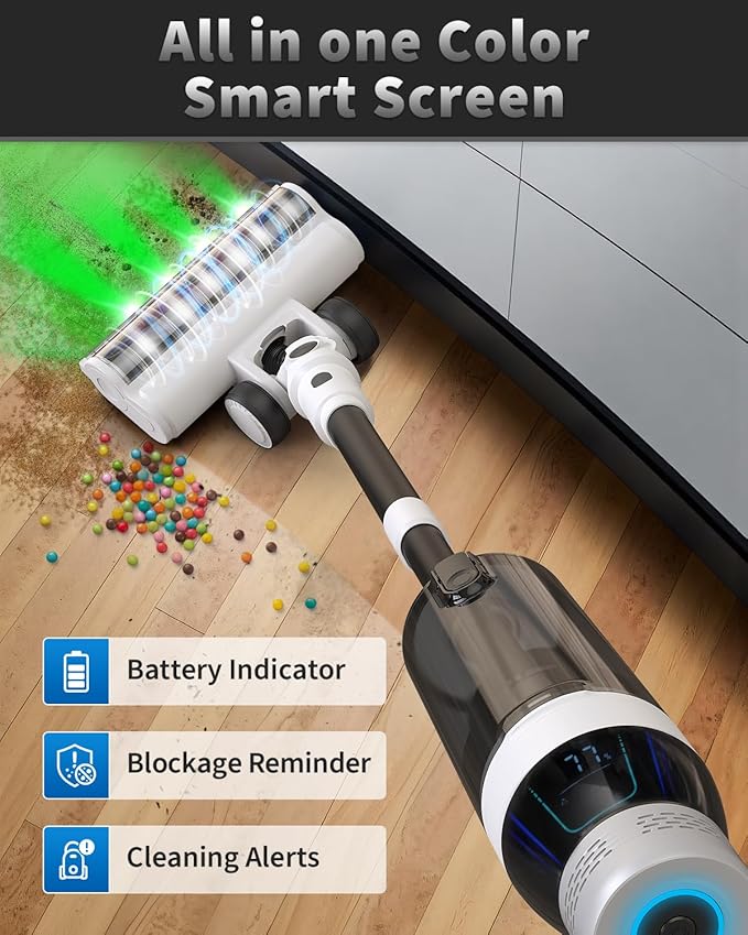 NuYupo Cordless Vacuum Cleaner, 2 Batteries 110 Mins Runtime Vacuum Cleaners for Home, 550W 45KPA 15-in-1 Stick Vacuum with Charging Dock, Handheld Vacuum Cordless for Pet Hair Carpet Hardwood Floor