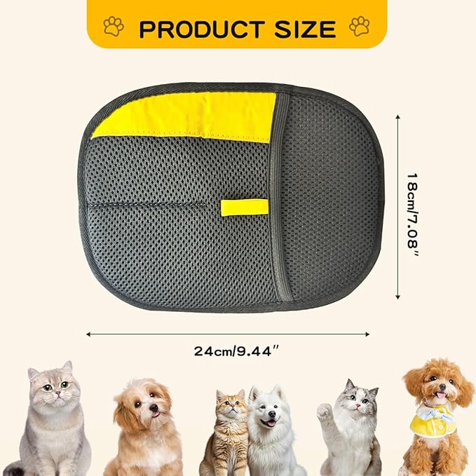 Pet Hair Remover Gloves for Cats & Dogs: New Upgrade Electrostatic Grooming Washable Reusable Cats & Dogs Hair Removal Gloves for Clean Couch Carpet Furniture Clothes Car Seat