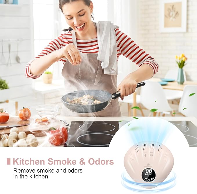 Ozone Machine Eliminator for Strong Odor, Portable Ozone Generator Odor, Rechargeable 10000mAh Odor Eliminator, For Car, Bedroom, Toilet, Kitchen, Smoke, Pet Odor Removal