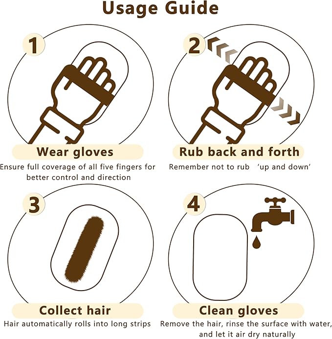 Seyezo Pet Hair Removal Glove, Reusable Washable Pet Hair Remover for Cats Dogs, Electrostatic Cat Grooming Gloves for Pet Hair, Efficient Dog Hair Remover for Couch,Furniture,Clothes (Black)