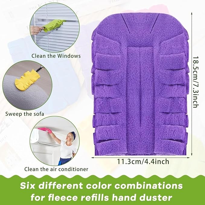 360° Electrostatic Duster Refills — The Sustainable Choice for a Dust-Free Home, Washable & Reusable, High-Density Microfiber, Fits Most Standard Duster Handles (6PCS)