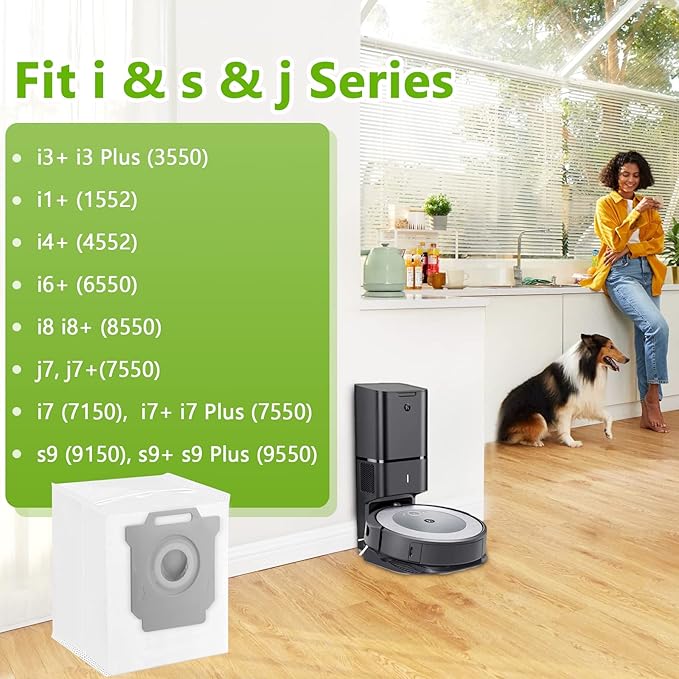 KGC 20 Pack Vacuum Bags Compatible with iRobot Roomba i & s & j Series, Replacement for iRobot Roomba i3+(3550) i4+(4552) i6+(6550) i7+ i7Plus j7+(7550) i8+(8550) s9 s9+(9550) Vacuum with Automatic