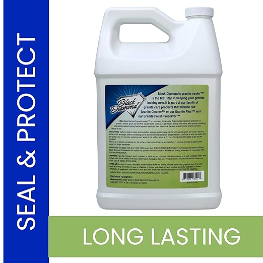 Black Diamond Stoneworks Granite Sealer: Seals and Protects -Marble, Granite, Marble, and Travertine Countertops- Sealer for All Stone Countertops. Enhance Your Stone’s Natural Beauty.