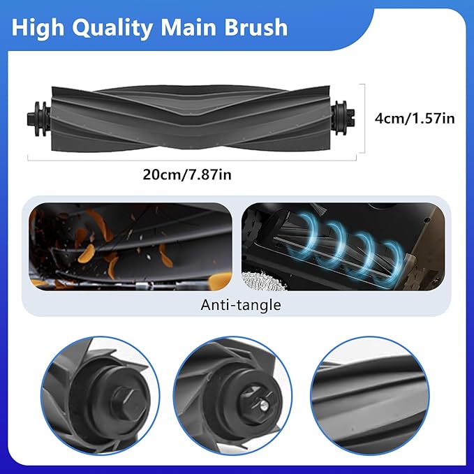 L10s Pro Ultra Heat/X30 Ultra/ L10s Ultra gen 2/L40s Ultra AE/CE Replacement Parts for Dreame, Mova E30 Ultra accessories:2 Main Brushes,8 Mop Pads,6 Carbon Dust Bag,4 Carbon Filters,6 Side Brushes
