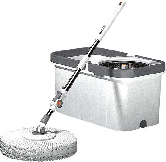ZMYOOHML Spin mop and Bucket Set with Dual Drive Labor-Saving Design for Truly Hands-Free Washing and Easy Drying
