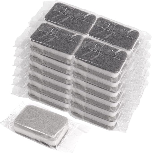 Sponge Individually Wrapped, Kitchen Dishwashing Sponges Bulk, Non Scratch Dishes Scouring Pad, Odor-Free Cleaning Sponge Wipes Scrubber Suitable for Travel Camping Apartments(24 Pack)