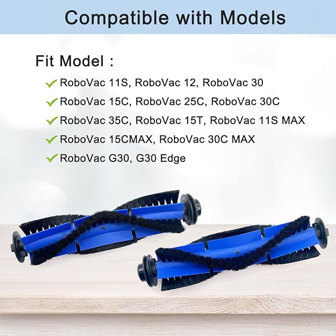 Tivcroxs 4 Pack Replacement Parts Rolling Brush Compatible with Eufy RoboVac 11S, 30C, G30, 30, 12, 15T, 15C, 35C, 15C MAX, G30 Edge Robotic Vacuums