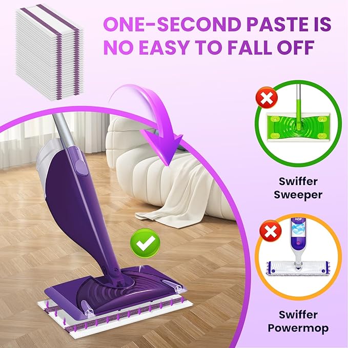 Pure Realm 30 Count, Compatible with Swiffer WetJet Hardwood Floor Cleaner Spray Mop Pad Refill, Bathroom Cleaning Supplies, Hardwood Floor Cleaner, Multi Surface