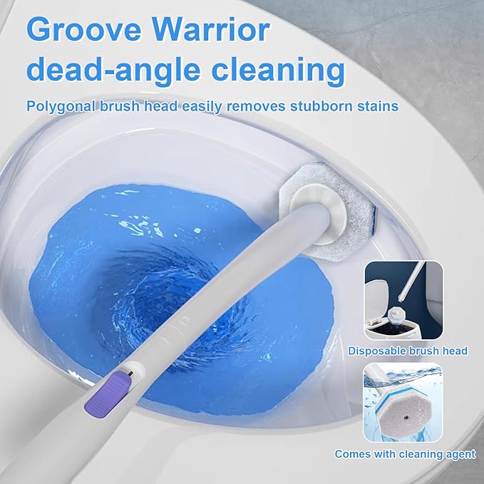 ZEELONA 50 Count Toilet Wand Refills Wand Disposable Toilet Brush Heads Compatible with Most Toilet Brushes for Toilet and Bathroom Cleaning