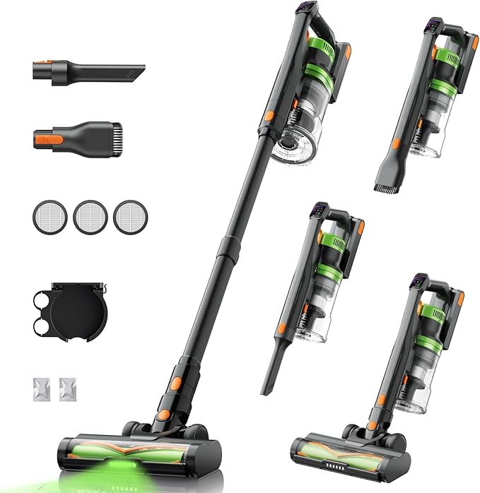 SunSare Cordless Vacuum Cleaner, 600W 50KPA 65Mins Vacuum Cleaners for Home, Stick Vacuum with Aromatherapy, Anti-Tangle Brush, Anti-Tangle Wireless Vacumm for Home/Pet Hair/Carpets/Floors
