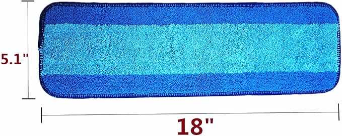 18" Microfiber Mop Replacement Pads for Dry/Wet Mop Floor Cleaning Pad Compatible with Bona Floor Care System (3 Pack)