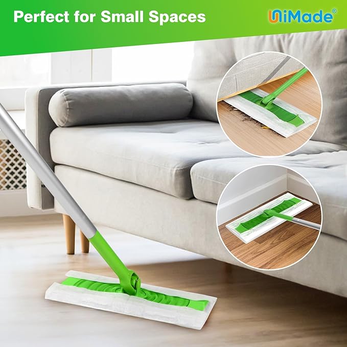 UNIMADE Dry Sweeping Cloths, 180 Count Mop Refill Compatible with Swiffer Sweeper - Disposable Duster Refills Mops for Cleaning Hardwood Floor Dust
