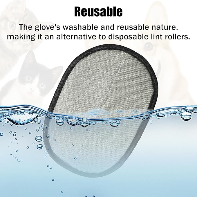LLMSIX 2PCS Pet Hair Removal Glove for Cats Dogs Pet Hair Grooming Glove Reusable Pet Hair Removal Tool for Sofas Carpet Furniture Car Seat Bedding