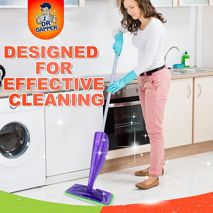 Reusable Mop Pad Compatible with Swiffer WetJet Mop, 4 Pack Wet Jet Refill Pads, Microfiber Mop Pad for Floor Mopping and Cleaning, Wet & Dry Use for Swiffer Wet Jet Pads, Green and Purple