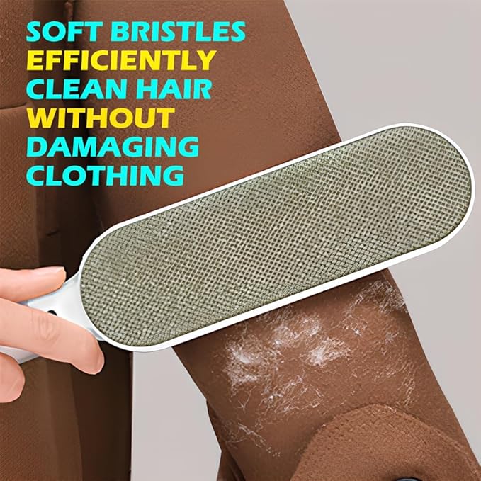 Double Sided Self-Cleaning Pet Hair Remover Brush - Reusable Lint Brush for Laundry & Clothes, Dog Cat Fur Tool (Pink)