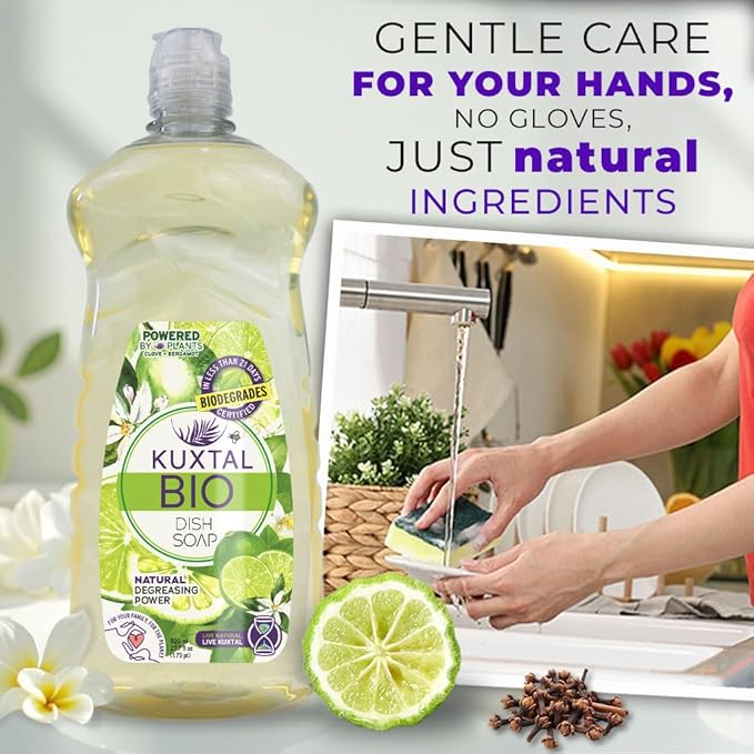 Dish Soap Liquid – 3 Pack | 27.7 fl oz Each | Biodegradable & Eco-Friendly | Naturally Derived Ingredients | Gentle on Hands, Tough on Grease | Natural Citrus Scent
