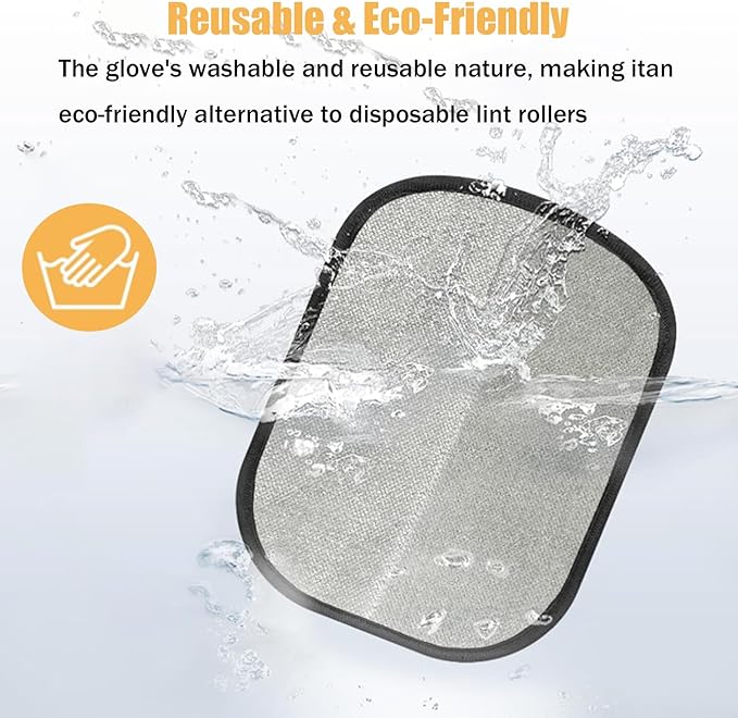 Magic palm Pet Hair Remover Gloves for Furniture & Car - Electrostatic Deshedding Mitt for Cats/Dogs, Reusable Washable on Sofa, Clothes, Carpet (2pcs-Black)