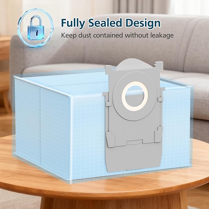 16 Dust Bags for ECOVACS DEEBOT X9 PRO OMNI, X8 PRO OMNI, T80 OMNI, T50 MAX PRO, T50 PRO, T50 OMNI, T30C OMNI, and for Yeedi M14 S14 S16 Plus Robot Vacuum, 3L Activated Carbon Bags Replacement