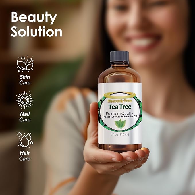 Tea Tree Essential Oil 4 oz Bottle for Candle Making, Aromatherapy, Body, Face, Skin and Hair Care - 118 ml - Tea Tree Oil