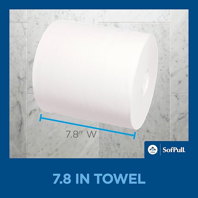SOFPULL CENTERPULL HIGH-CAPACITY PAPER TOWELS BY GP PRO (GEORGIA-PACIFIC), 28143, WHITE, 4 ROLLS PER CASE, 567 TOWELS PER ROLL
