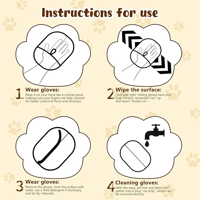 marveher Pet Hair Removal Gloves,Electrostatic Gloves Pet Hair, Efficient Grooming Glove for Cats Dogs, Reusable Pet Hair Removal Tool for Couch, Furniture, Carpet, Curtain (2)