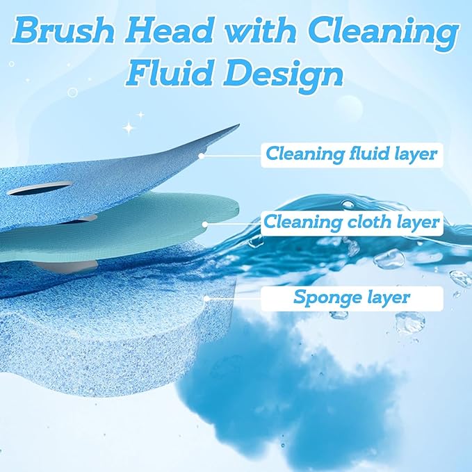 Disposable Toilet Brush with 48 Refill Heads and Holder– Includes Storage Caddy&Toilet Bowl Wand, Wall-Mount Scrubbing Toilet Brush Bathroom Cleaning Kit (Disposable Toilet Brush)
