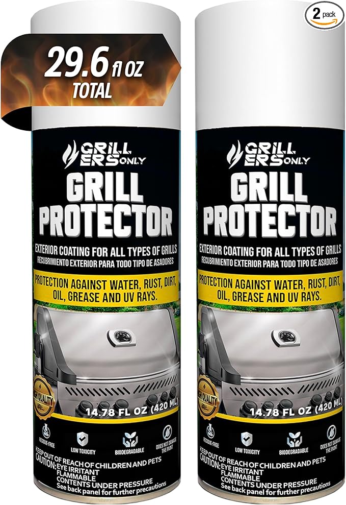 2-Pack Grill Protector Ceramic Coating 14.8 fl oz | UV & Water-Repellent Exterior Shield for Metal Wood & Plastic