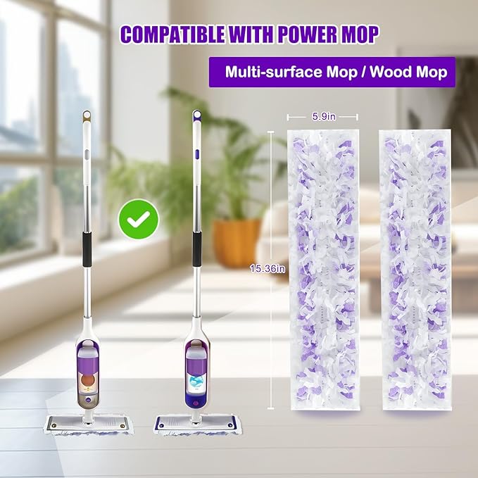 20 Pack Power Mop Refills for Swiffer Power Mop Refills, Disposable Multi-Surface Mop Refill Pads for Swiffer Wet Pads Refill, 12-Layer Thickened Mopping Pads for Swiffer Power Mop Pads