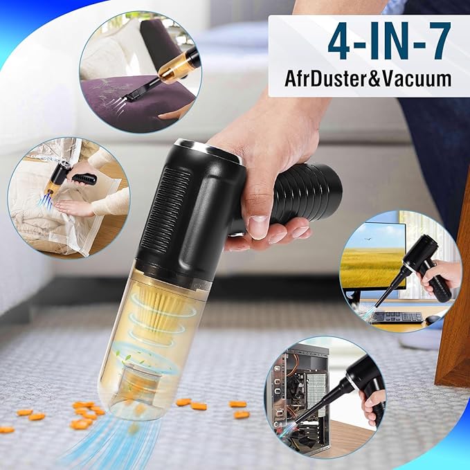 infoblaeze Car Vacuum Cleaner Portable Handheld Vacuum Cordless 15000Pa Mini Wireless Vacuum Cleaner for Car Home Pet Hair Office Cleaning Supplies