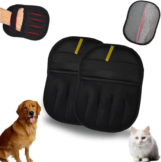 Rmnhd Pet Hair Remover Gloves 2 Pack, Reusable Dog & Cat Hair Removal Gloves for Couch, Sofa, Carpet & Car Seat, Washable Static Pet Hair Cleaner for Furniture