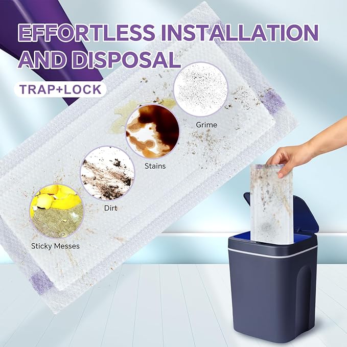 60 Count Wetjet Pads Refills for Swiffer Wet Jet, Disposable Mopping Pad Refills for Swiffer Wet Jet Mops, Thickness&Absorbent Household Cleaning, Multi Surface Floor Mop Pads