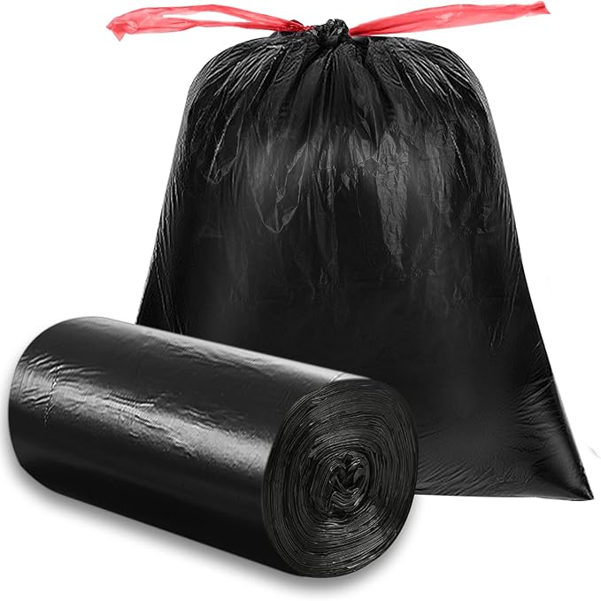 O2frepak 33 Gallon Drawstring Tall Kitchen Trash Bags,Clean Fresh Scent and Heavy Duty Garbage Bags(30 Count,80x100cm)