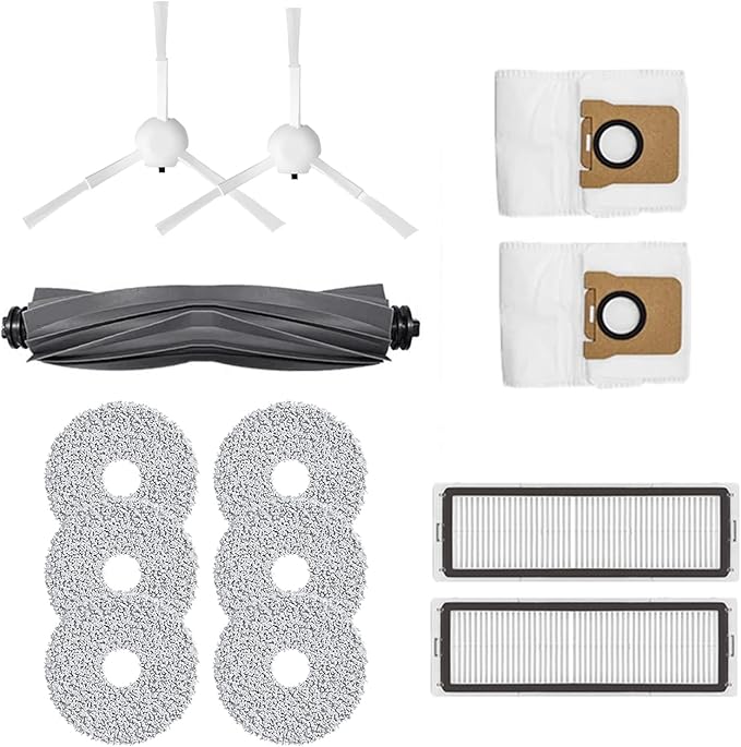 HMHAMA Main Rolling Brushes Sides Brush Mop Cloth Pads Dust Bag Filters Replacement Parts Fits for Dreame S10/x10/B101CN/Dreame Bot L10s Ultra/L10s Pro Robot Vacuum