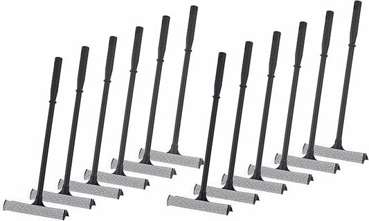 Matthew Cleaning All Purpose Window Squeegee Window Cleaner Tool,Car Squeegee Windshield Cleaning Sponge and Rubber Squeegee,2-in-1 Window Cleaner Sponge(10'') and Soft Rubber with Pole 20’’ (12Pack)