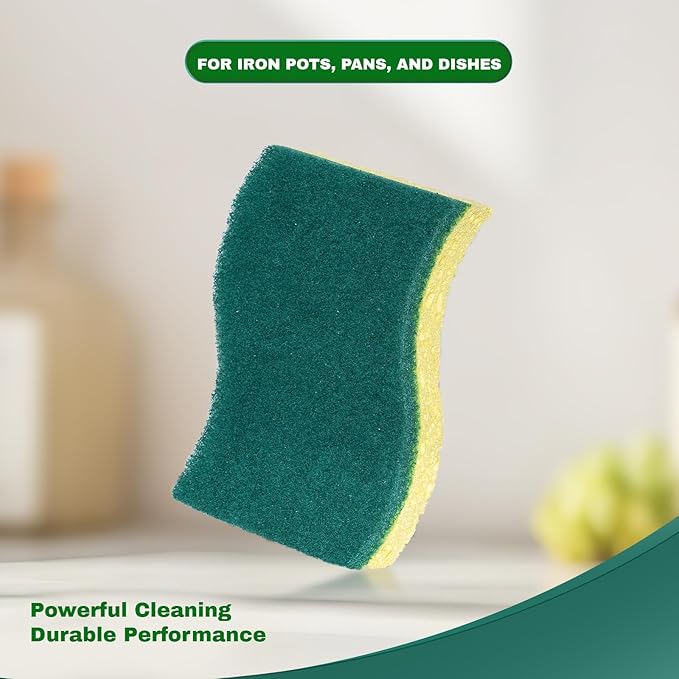 ECLINSO 9 Pack 3-in-1 Scrub Sponge Variety Pack, Zero Scratch + Delicate Clean + Heavy Duty Sponges, Multi-Surface Safe Cleaning Tools for Kitchen, Bathroom & Household Use
