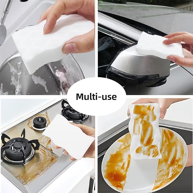 70 Pack Magic Sponges Eraser, 2X Density Melamine Sponge, Extra Large Long Lasting Household Kitchen Cleaning Sponge for Dishes, Bathroom, Bathtub, Car, Toy (4.3 x 2.8 x 0.8 in)