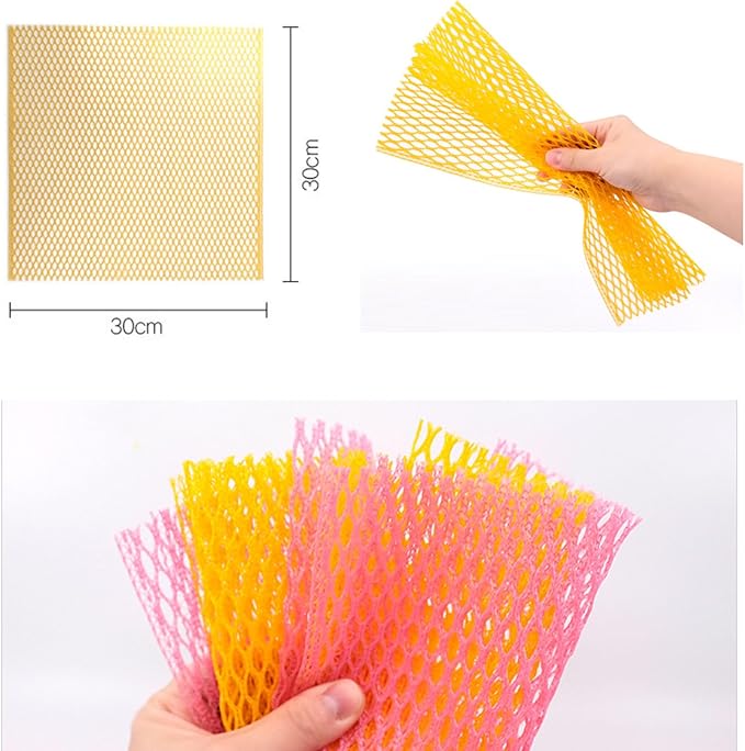 Dish Washing Net Scrubber 20pcs/ Innovative Mesh Cloth, Quick Dry - No More Sponges with Smell / 11.5 by 11.5 inches/Advanced Raw Material-Polypropylene 100% (pink10 yellow10)