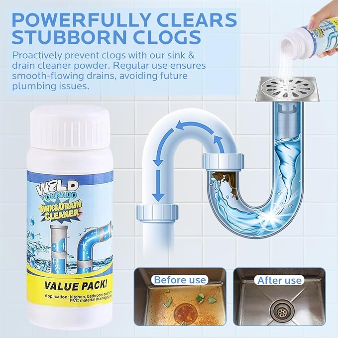 Drain Clog Remover Foaming Cleaner: Sink Drain Cleaner for Sinks Toilet Kitchen Bathroom Shower Tubs (3pcs)