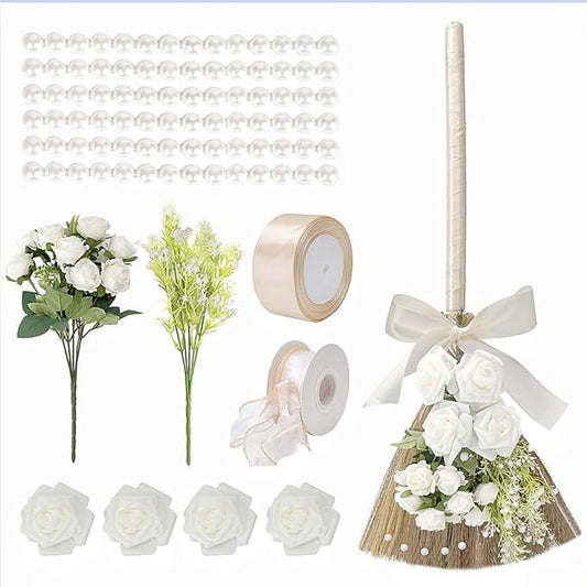 Wedding Broom for Jumping Ceremony, Jumping The Broom for Wedding, Decorative DIY Broomstick, for African American