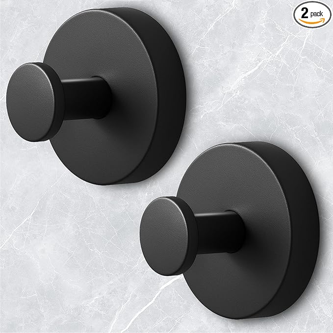 WingWider Shower Hooks for Inside Shower,Suction Cup Hooks for Glass Window,Removable Towel Hooks for Bathrooms,2 Packs(Black)