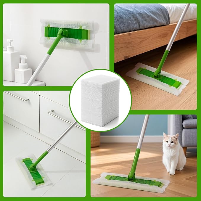 UKEENOR Dry Mop Refills - 160 Count Disposable Dusting Cloths - Electrostatic Cloths - 7.9"x11.6" Box Packing