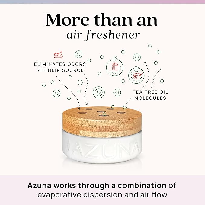 Azuna All-Natural Odor Remover Gel Refill Pouch | Air Purifier with Tea Tree Oil | Plant-Based & Long Lasting | For Pet Odors, Smoke & Strong Odors | Lavender Aromatherapy, 24 oz.