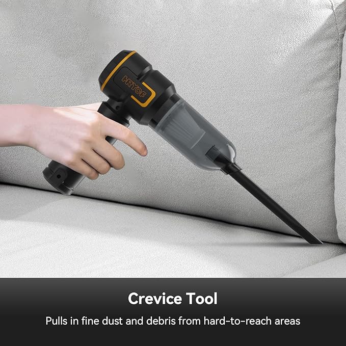 HRYCF Car Vacuum with LED Digital Display,20000PA Advanced Clean Cordless Handheld Vacuum, 4-in-1 High Power Portable Rechargeable Vacuum Cleaner with Brushless Motor