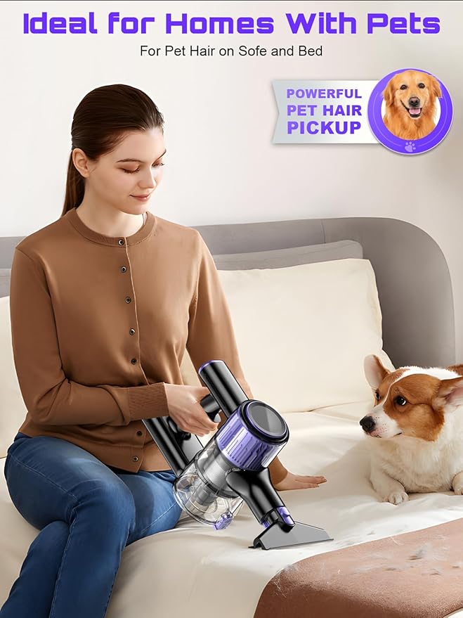 OIRFND Cordless Vacuum Cleaner, 45KPA /10-in-1 Stick Vacuum with 29-inch Hose, 45Mins Runtime Vacuum Cleaners for Home, Anti-Tangle Brush, Lightweight Rechargeable Vacuum for Hardwood Floor Carpets