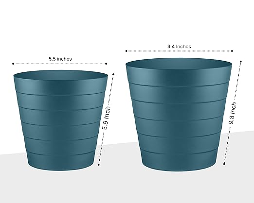 Small Trash Can (1.3 Gallons), Dorm Trash Can, Heavy Duty Dust Bin, Mini Garbage Can for Bedroom (Pack Of 3), Plastic Wastebasket, Bathroom Wastebasket (Blue) Round paper Trashcan, Office Trash Bin
