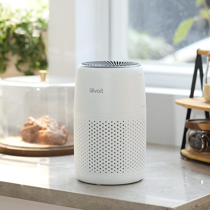 LEVOIT Air Purifiers for Bedroom Home Dorm, 3-in-1 Filter Cleaner with Fragrance Sponge for Better Sleep, Filters Smoke, Allergies, Pet Dander, Odor, Dust, Office, Desktop, Core Mini-P, White