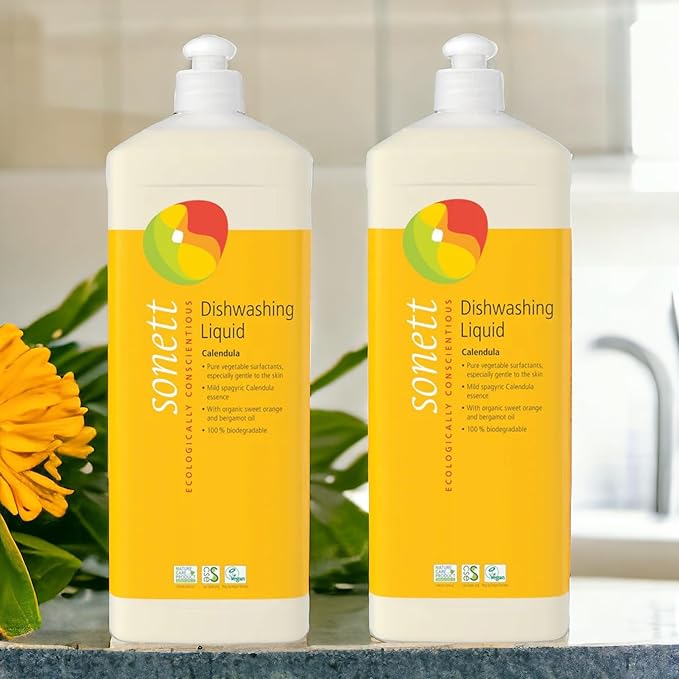 Sonett Organic Dishwashing Liquid (Calendula, 34 Fl.Oz (1 Count)) Certified Organically Grown