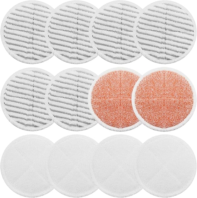 BeiLan Spin Wave Mop Pads Fit for Bissell Spin Wave 20399 23157 23159 2039A 2124A 20393 2039T 2039W 20391 20395 2307 2315A Heavy Soft Scrubby Pads for Hardwood Floor Cleaning Replacement Pads(12Pack)