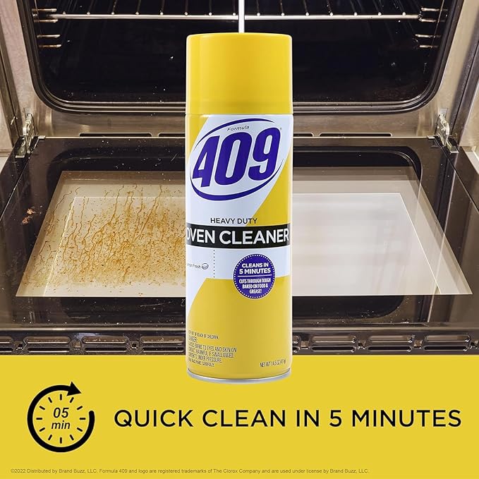 409 Heavy Duty Spray-On Oven Cleaner | Cuts Through Grease & Grime on Contact | A Powerful Clean You Can Trust | Lemon Scent, 14.5 Ounces - 6 Pack Spray Cans Heavy Duty Oven Cleaner