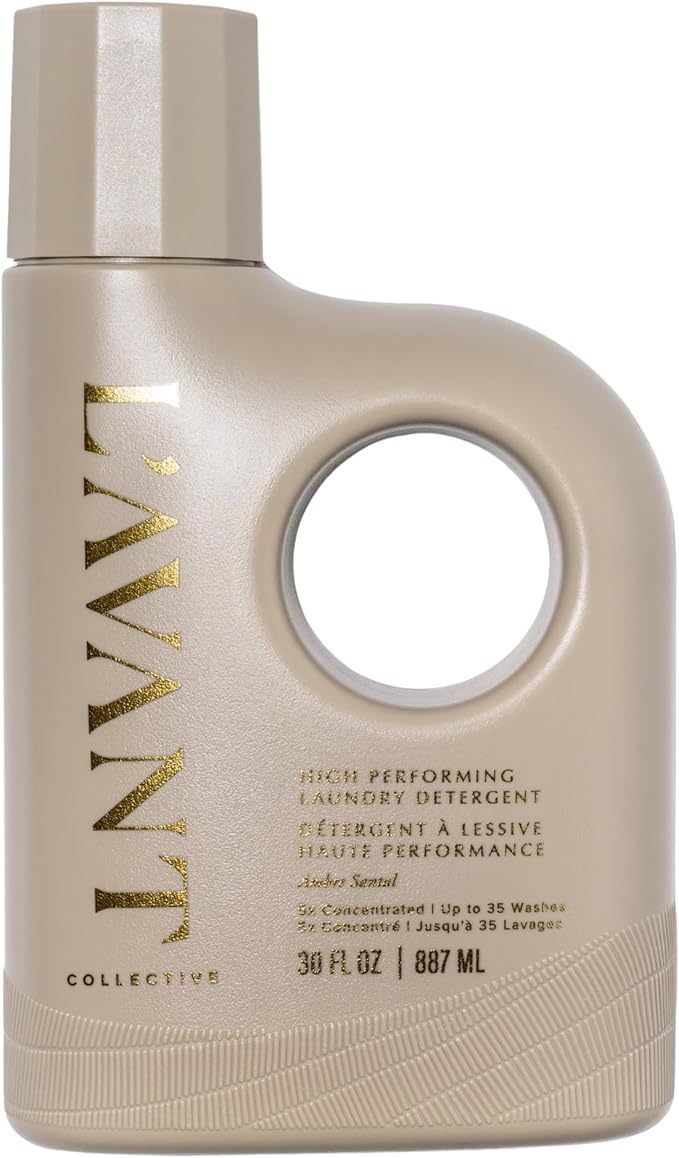 L'avant Collective High Performing Laundry Detergent Soap - Luxury Deep Cleaning & Powerful Odor Defense Ultra Concentrated Professional Wash 32 Oz (Ambre Santal)